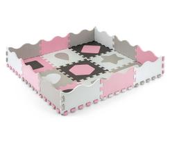 MILLY MALLY Jolly 3x3 formų dėlionės putplasčio kilimėlis - rožinė pilka