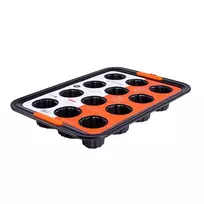 Le Creuset 12 dalių kepimo forma su formelėmis - aliuminis - nelipni danga, juoda
