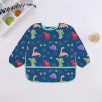 Cute Cartoon Soft Baby Bibs Colorful Waterproof Baby Burp Cloths Infant Eating Drawing Long Sleeve Apron Self Feeding Tools 0-2Y M