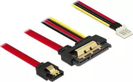 SATA laidas DeLOCK 85232 0,3 m SATA 7 kontaktų + Molex 4 kontaktų SATA 22 kontaktų Juodas