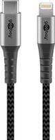 Goobay Lightning laidas 2m juodai pilkas 60W 3A USB C