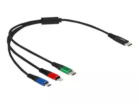 DeLOCK USB įkrovimo laidas 3 in 1 USB Type-C Lightning Micro USB 30 cm