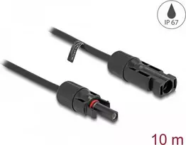 Delock maitinimo laidas – MC4 (kištukas) į MC4 (lizdas) – 600 V – 10 m – užspaudžiamas – juodas