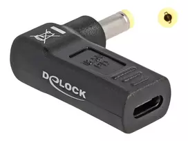Adapteris DeLOCK USB Type-C moteriškas į HP 4,8 x 1,7 mm vyriškas 90° kampu