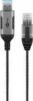 Kabelis Gender Changer Goobay 74399 USB 3.0 Type A RJ45 10 m juodas sidabrinis
