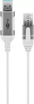 Tinklo kabelis Goobay 74380 USB 3.0 Type A RJ45 3m baltas