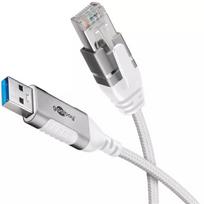 Goobay 74378 Keitiklis USB 3.0 Type A į RJ45 1,5 m Baltas