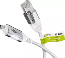 Goobay Ethernet-Cable USB-C 3.1 į RJ45 Slim 15 m - jungia maršrutizatorių, modemą (74392)