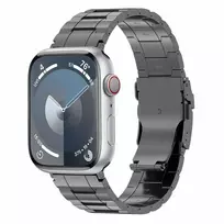 GUAN Premium dirželis Apple Watch, juodai/pilka, 44mm, 45mm, 42mm (1/2/3 serija), 49mm, 46mm, GA-MAG-BNDA-P-BGL
