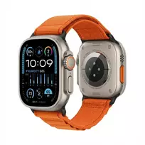 Pakeitimo dirželis GUAN Premium Plus, oranžinis/juodas, tinka Apple Watch 42/44/45/46/49 mm