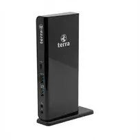 TERRA MOBILE 732 USB-A/C dvigubo ekrano dokavimo stotelė su 5V/4A maitinimo šaltiniu ir USB-A/C laidu nešiojamiesiems kompiuteriams (1480379)