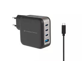 Conceptronic 4 prievadų 100W GaN USB PD įkroviklis su USB-C įkrovimo laidu, USB-C x 3, USB-A x 1, QC 3.0, PPS