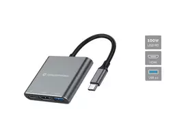 Conceptronic DONN18G 3-in-1 USB 3.2 Gen 1 dokų stotelė, HDMI, USB 3.0, 100 W USB PD