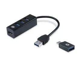 USB šakotuvas Conceptronic HUBBIES 4 prievadų USB 3.0 su USB-C OTG adapteriu