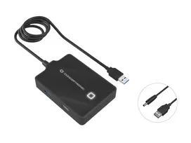 Conceptronic HUBBIES 4 prievadų USB 3.0/2.0 šakotuvas, 90 cm laidas, USB 3.2 Gen 1 (3.1 Gen 1) Type-A, juodas