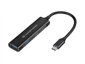 Conceptronic HUBBIES USB 3.0 šakotuvas, 4 prievadai (2x USB-C, 2x USB-A), aliuminio korpusas