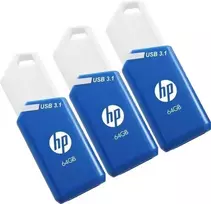 HP x755w Triple Pack USB atmintukas 64GB USB Type-A 3.2 Gen 1 (3.1 Gen 1) Mėlyna, Balta
