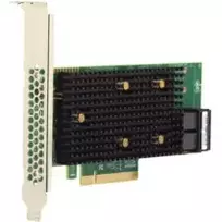 Interfeiso plokštė Broadcom HBA 9500-8i PCIe NVMe į SAS, 1 vidinis mini-SAS prievadas, pilno aukščio/žemo profilio, pilka/juoda