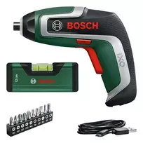 Belaidis atsuktuvas Bosch IXO 7 su 32 dalių antgalių rinkiniu, įkraunamas rankinis atsuktuvas