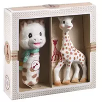 Dovanų rinkinys Sophie La Girafe 000012 – spalvingi kūdikių žaislai, 5 vnt., barškutis, lengvai suimami, nuo 0 mėn.
