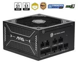 Maitinimo blokas MSI MAG A750GLS PCIE5 750W 24-pin ATX visiškai modulinis 80 PLUS Gold juodas