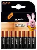 Šarminė vienkartinė baterija Duracell Plus AAA – 48 x 11 x 10 mm, pakuotės svoris 160 g