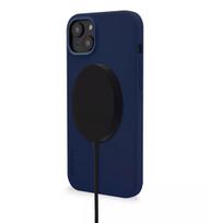 Decoded D23IPO14MBCS9NE AntiMicrobial silikoninė nugarėlė su MagSafe, skirta iPhone 14 Plus, Navy Peony