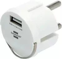 Brennenstuhl 1508110 USB įkroviklis su kištukiniu lizdu, išėjimo srovė iki 2400 mA, 1 vnt.