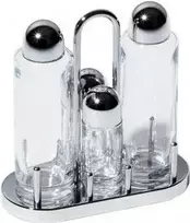 Alessi 5070 aliejaus ir acto dozatorių prieskonių rinkinys, stiklas, nerūdijantis plienas, permatomas