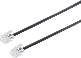 S/CONN 6m RJ11 juodas permatomas telefono laidas TC 70086 50318 ShiverPeaks