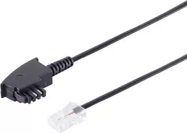 Telefono laidas S-Impuls 70002-10, 10 m, TAE-F – RJ-45, juodas