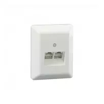 Rutenbeck UAE 8/8 (8/8) Ap rw - Wanddose - CAT 3 - RJ-45 X 2 - Pure White, RAL 9010 (Packung mit 10)