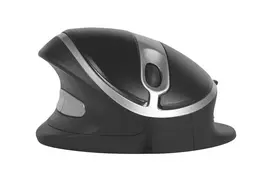 BakkerElkhuizen Oyster Wired pelė, Ambidekstrinė, Vertikalus dizainas, Lazerinė, USB Type-A, 1200 DPI, Juoda, Sidabrinė