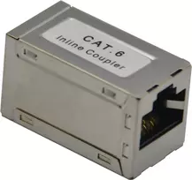 Keystone jungtis helos 307454 — ekranuota CAT6 RJ45 moteriška–moteriška, sidabrinė