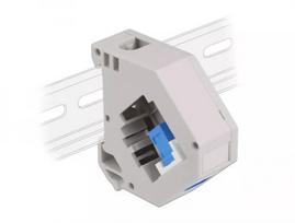 Delock 87164 DIN bėgelio adapteris su Keystone SC Simplex lizdu–lizdu, 35 mm DIN bėgeliui, mėlynas/pilkas/baltas