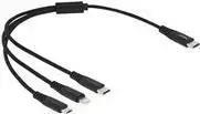USB įkrovimo laidas DeLOCK 3 in 1 USB Type-C – Lightning / Micro USB / USB Type-C, 30 cm