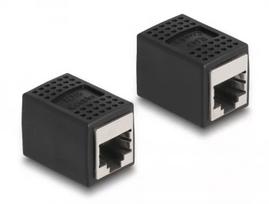 DeLOCK RJ45 lizdo į RJ45 lizdą adapteris Cat.6A juodas