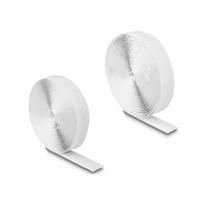 DeLOCK lipnus lipdukas su kabliukais ir kilpomis, 5 m x 20 mm, baltas