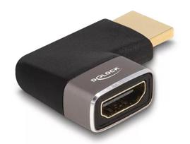 DeLOCK HDMI adapteris kištukas į lizdą 90° kairėn 8K 60 Hz pilkas metalinis