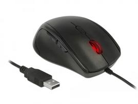 Kairiarankė laidinė pelė MITEL DeLOCK 12548 USB Type-A optinė 2400 DPI 5 mygtukai juoda
