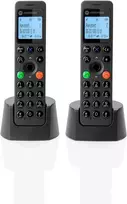 DECT belaidis telefonas Motorola DOT202 Twin su dviem rageliais, juodas, Caller ID