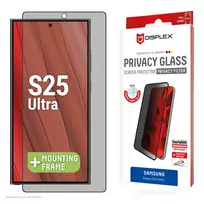 Displex privatumą užtikrinantis apsauginis stiklas (10H) Samsung Galaxy S25 Ultra su Eco montavimo rėmeliu