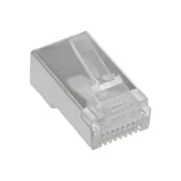 Jungtis 8P8C RJ45 vyriška ekranuota apvaliems kabeliams, InLine, pakuotė po 10 vnt., sidabrinė