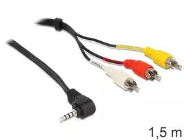 Vaizdo kabelio adapteris DeLOCK 84504 1,5 m 3,5 mm 3 x RCA Juodas
