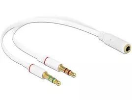 Garso adapteris DeLOCK 65585 0,2 m 2x3,5 mm Kištukas į 3,5 mm Lizdą Baltas