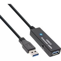 InLine USB3.2 Gen.1 aktyvus kartotuvinis laidas USB A kištukas / lizdas, juodas, 15 m
