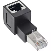InLine Cat.6A RJ45 adapteris, kištukas / lizdas, 90° į viršų