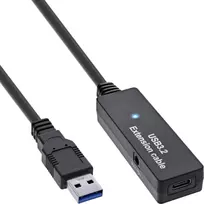 InLine USB 3.2 Gen.1 aktyvus ilginimo laidas, USB-A kištukas į USB-C lizdą, 5 m