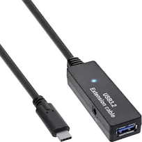 InLine USB 3.2 Gen.1 aktyvus ilginimo kabelis, USB-C kištukas į USB-A lizdą, 5 m