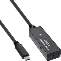 InLine USB 3.2 Gen.1 aktyvus ilginimo kabelis, USB-C kištukas į USB-C lizdą, 5 m